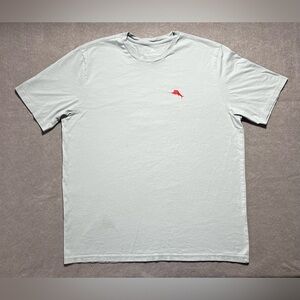 Tommy Bahama Rye Rye Again Tee Men’s XL Light Blue Drink Theme Vacation Shirt